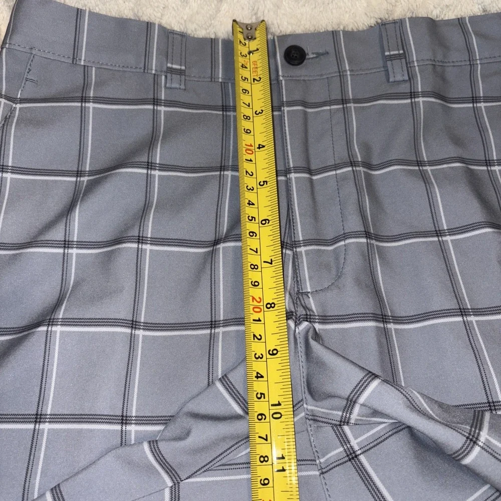 PGA Tour Shorts Boys Size XL‎ (18/20) Golf Stretch Waistband Plaid New Tags Gray